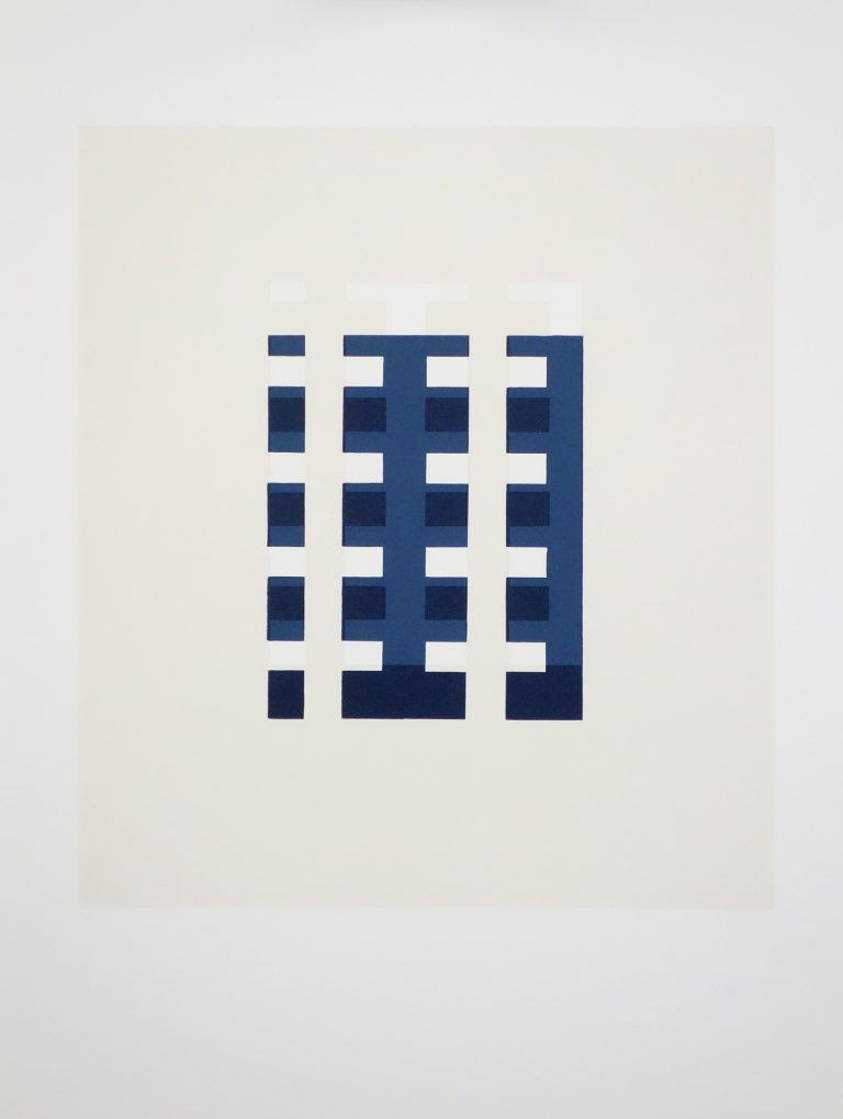 ´creme gray blue on white, serie B (for Agnes)`, 2001, 69 x 50 cm, Kuenstlerin-Koeln