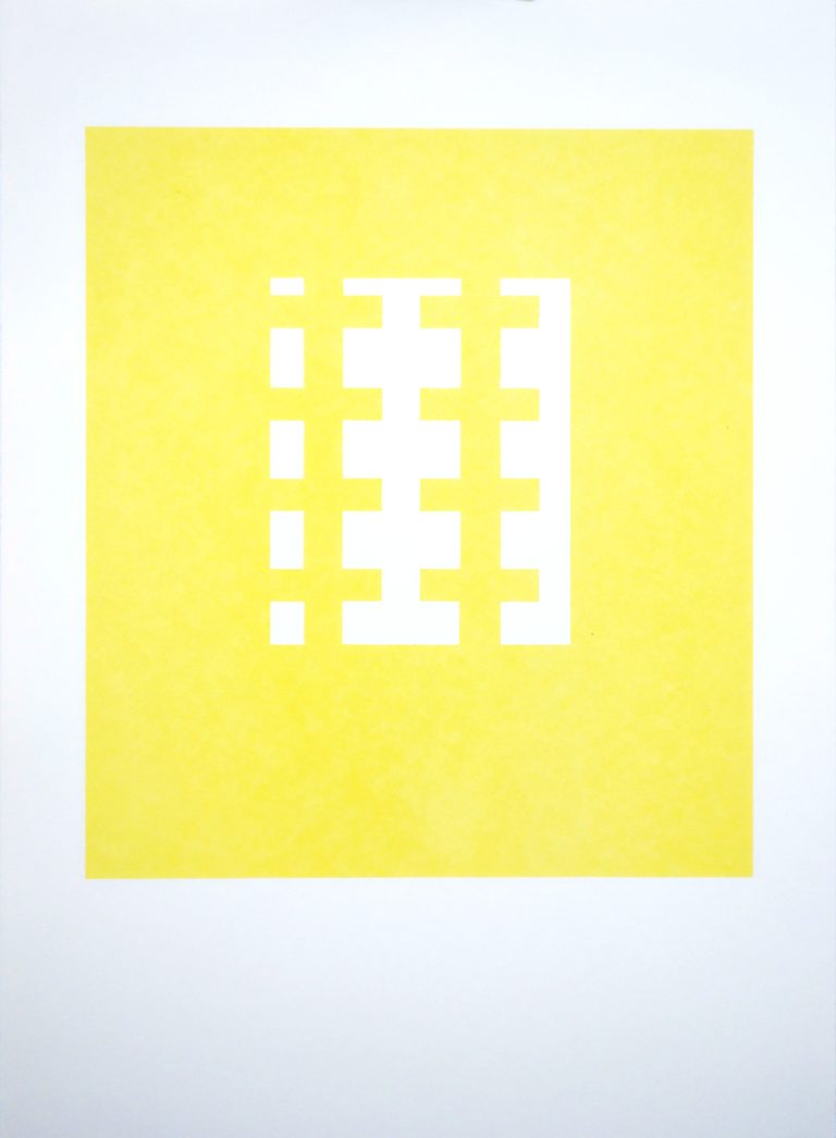 ´yellow white on white, serie B (for Agnes), 2001, 69 x 50 cm, Kuenstlerin-Koeln