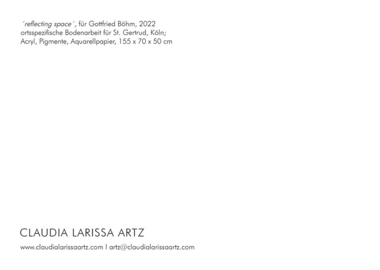 ´reflecting space`,Kuenstlerin-Koeln